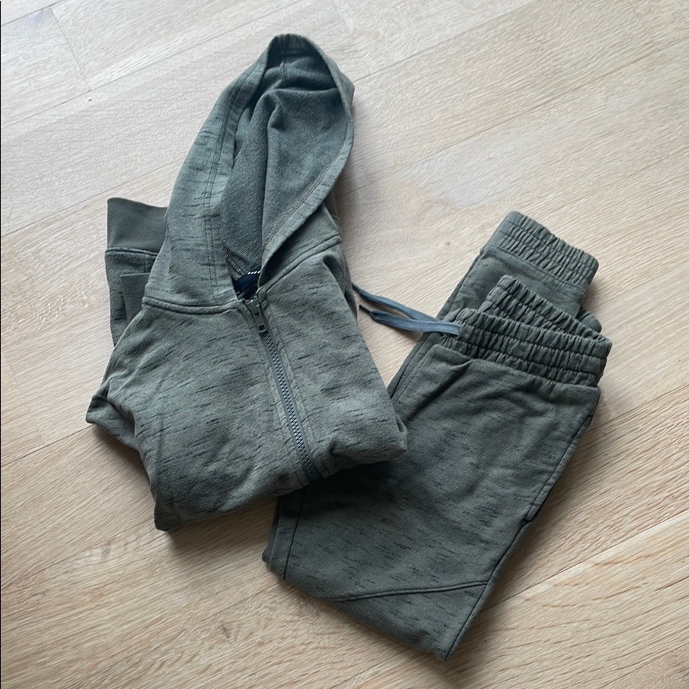 Kids Olive Green Tracksuit Set
